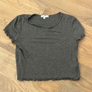Dark gray ribbed crop top
